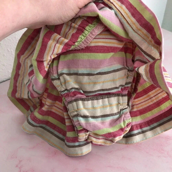 Baby Gap skirt outfit Bee Happy pastel linen stripes size 3-6 months - Picture 10 of 13